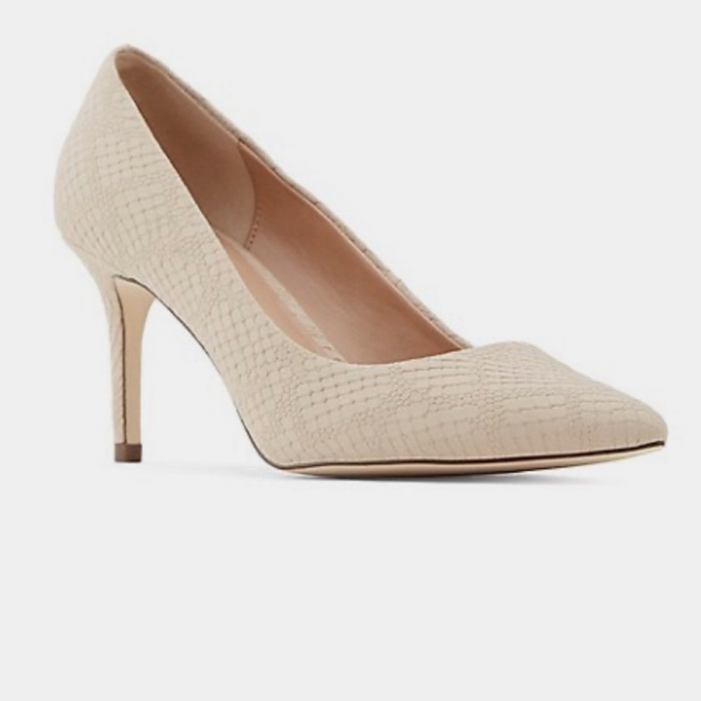 Call It Spring Cream Patterned Heels